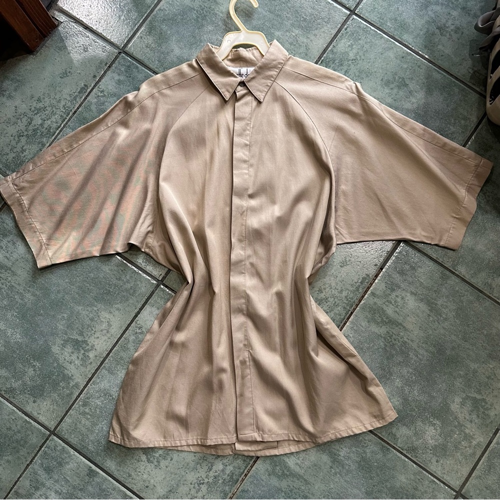VTG 80s Annette Dean Khaki Comor Button top